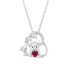 Cute Heart Shape Cow Necklace Custom Birthstone