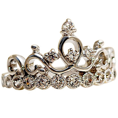 Fashion 925 Sterling Silver Big Crown Shape Ring