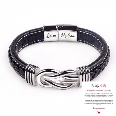Simple Design Link Forever Leather Bracelet For Men