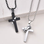 Neat And Clean Cross Necklace With A Ring For Friends And Couples( Price A Pair)