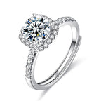 Classic Pave Setting Moissanite Ring Adjustable Size