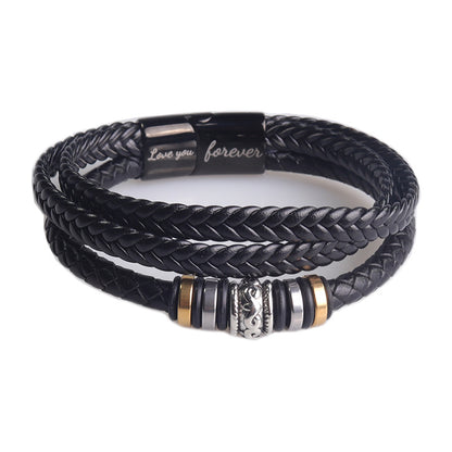 Simple Design Leather Men's Bracelet