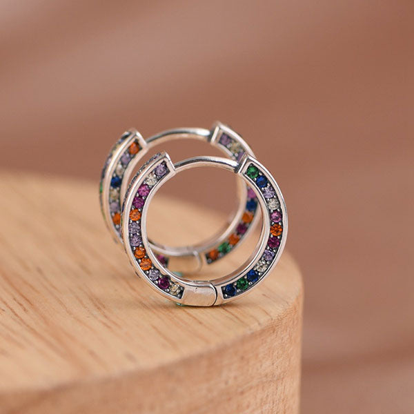 Fashion Colorful Stone 925 Sterling Silver Earrings Price A Pair