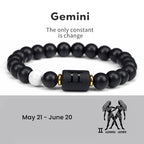 Astrological Sign Natural Agate Unisex Bracelet