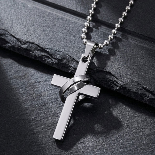 Neat And Clean Cross Necklace With A Ring For Friends And Couples( Price A Pair)
