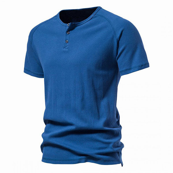 Fashion Henley Style Round Collar Men's T-Shirt