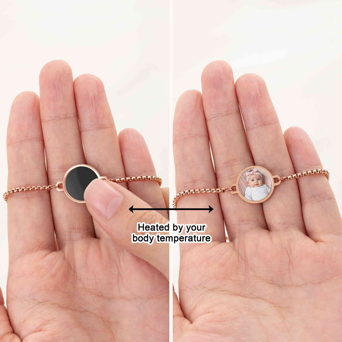 Unique Heat-Activated Photo Upload Adjustable Bracelet