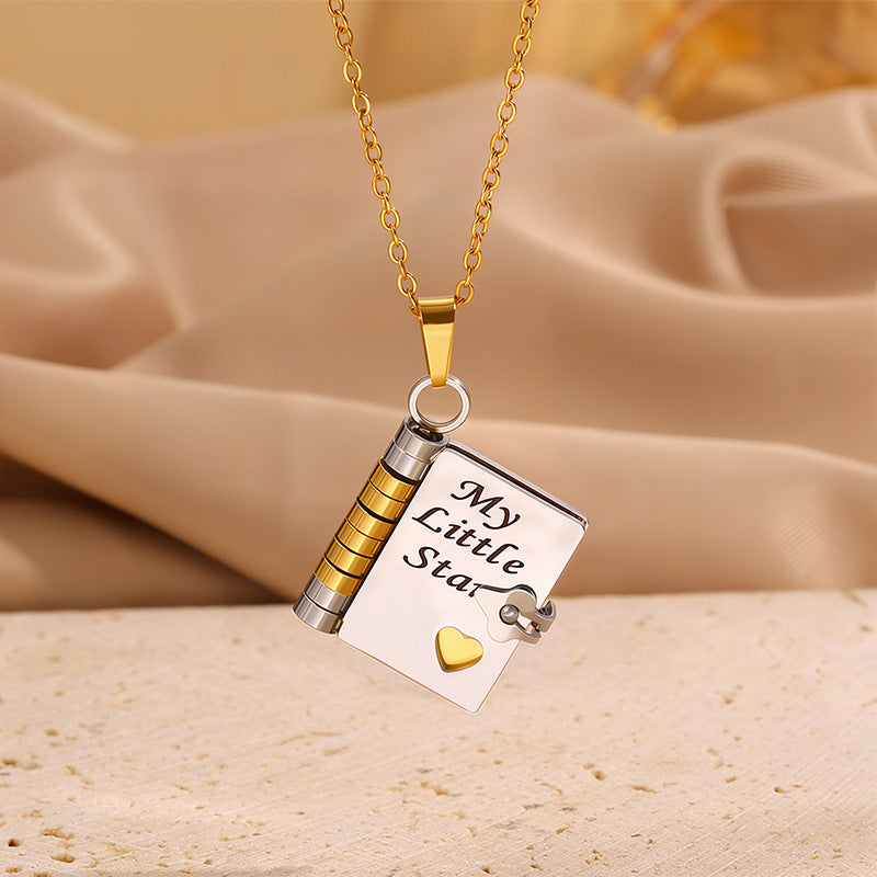 Moving Message Inside Notebook Necklace For Family Members