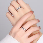 Fashion 999 Sterling Silver Letter Couple Adjustable Rings