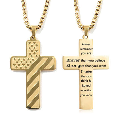 Always Remember Letter Cross Necklace