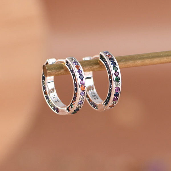 Fashion Colorful Stone 925 Sterling Silver Earrings Price A Pair