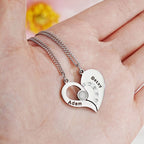 Fashion Match Heart Personalized Name Couple Necklace Price A Pair