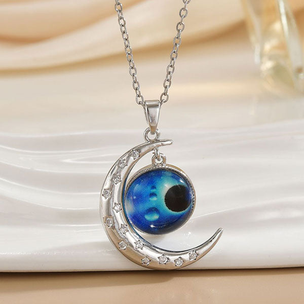 Fashion Starry Sky Moon And Star Necklace