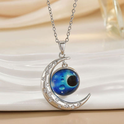 Fashion Starry Sky Moon And Star Necklace