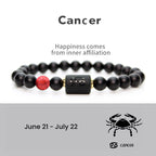 Astrological Sign Natural Agate Unisex Bracelet