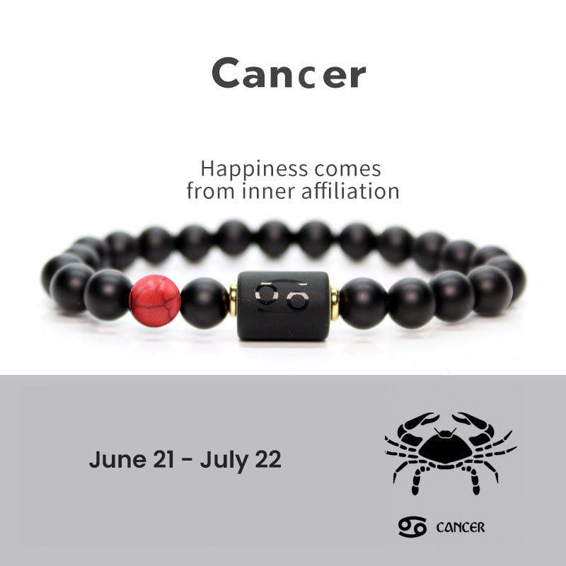 Astrological Sign Natural Agate Unisex Bracelet