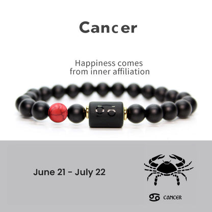 Astrological Sign Natural Agate Unisex Bracelet