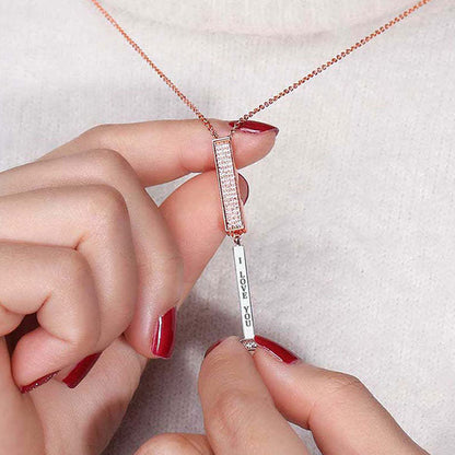 Personalized Name I LOVE YOU LETTER Telescopic Cylindrical Pendant Necklace