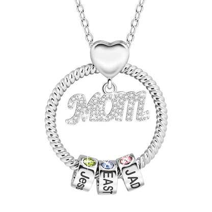 Personalized Birthstone and Name Necklace Mother's Day Gift 1-7 Names