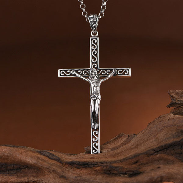 Classic 925 Sterling Silver Cross Pendant Necklace