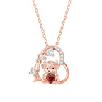 Cute Heart Shape Cow Necklace Custom Birthstone