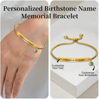Personalized Name And Birthstone Memorial Bracelet For Adults And Children