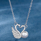 Elegant Swan Shape 999 Sterling Silver Necklace