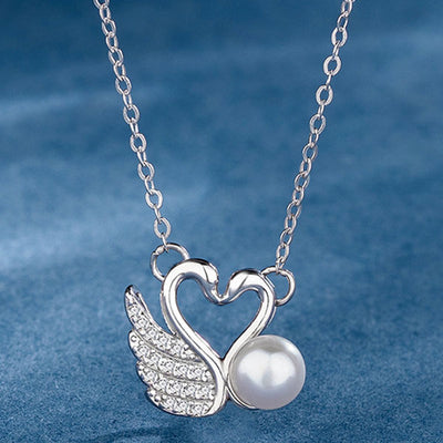 Elegant Swan Shape 999 Sterling Silver Necklace