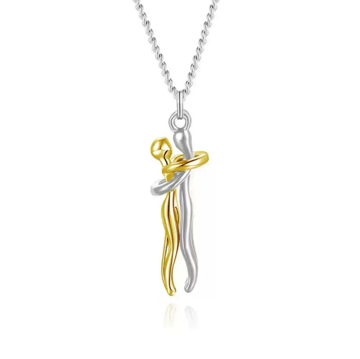 Fashion 925 Sterling Silver Love Hug Necklace