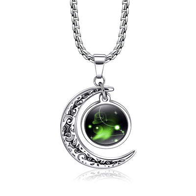 Fashion Zodiac Sign Long Chain Luminous Necklace