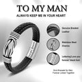 Simple Design Link Forever Leather Bracelet For Men