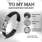Simple Design Link Forever Leather Bracelet For Men