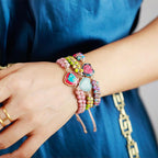 Fashion Handmade Bohemia Style Natural Stone Adjustable String Bracelet