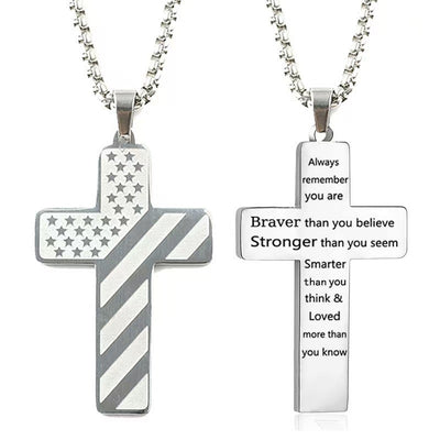 Always Remember Letter Cross Necklace