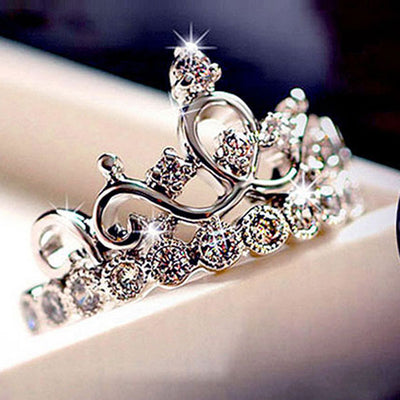 Fashion 925 Sterling Silver Big Crown Shape Ring