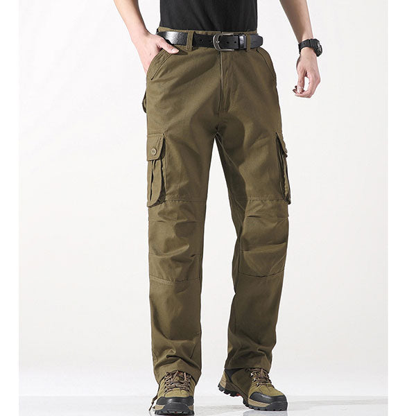Classic Cotton Casual Daily Wear Men's Cargo Pants Side Pockets
