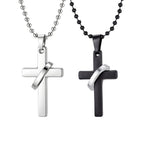 Neat And Clean Cross Necklace With A Ring For Friends And Couples( Price A Pair)