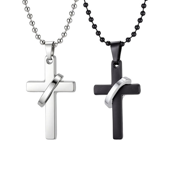 Neat And Clean Cross Necklace With A Ring For Friends And Couples( Price A Pair)