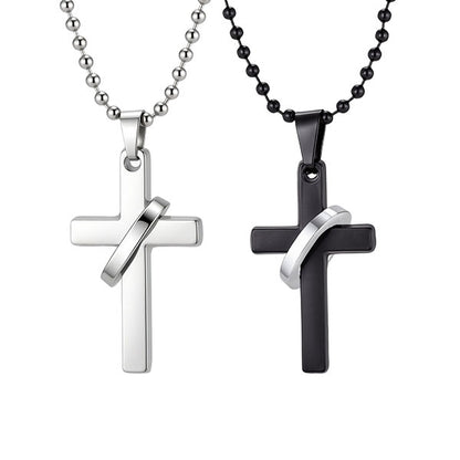 Neat And Clean Cross Necklace With A Ring For Friends And Couples( Price A Pair)