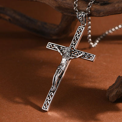 Classic 925 Sterling Silver Cross Pendant Necklace