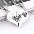 Fashion Match Heart Shape Titanium Steel Couple Necklace