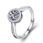 Classic Pave Setting Moissanite Ring Adjustable Size