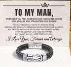 Simple Design Link Forever Leather Bracelet For Men