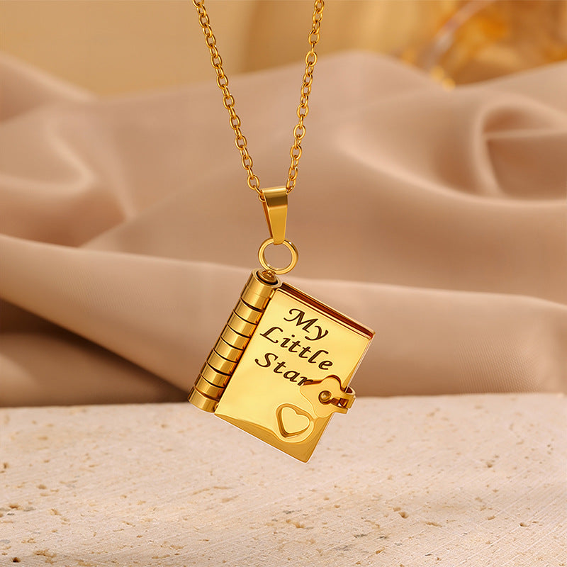 Moving Message Inside Notebook Necklace For Family Members