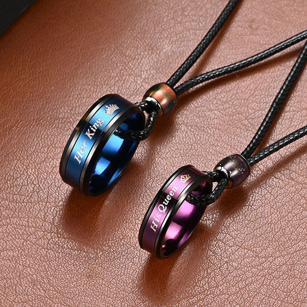 Fashion King And Queen Couple Necklace Price A Pair