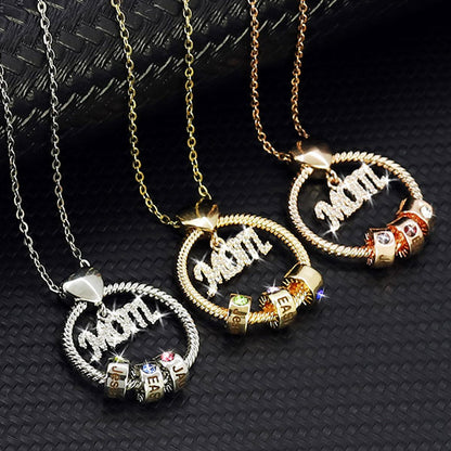 Personalized Birthstone and Name Necklace Mother's Day Gift 1-7 Names