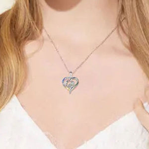 Cute Heart Shape Love You To The Moon And Back Necklace