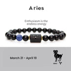 Astrological Sign Natural Agate Unisex Bracelet