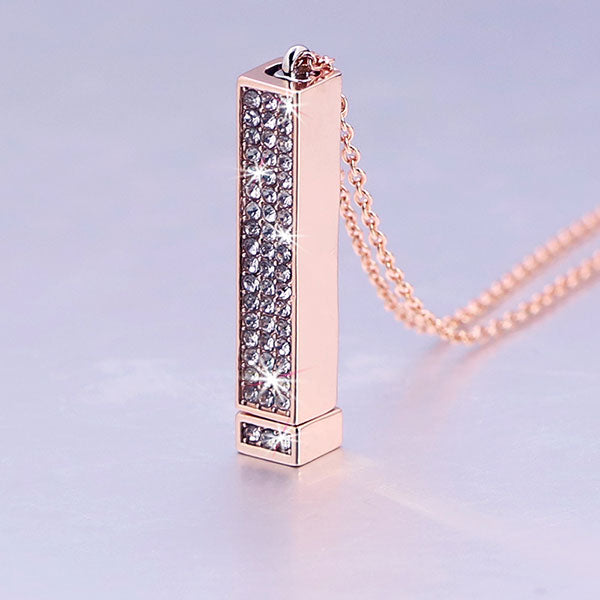 Personalized Name I LOVE YOU LETTER Telescopic Cylindrical Pendant Necklace