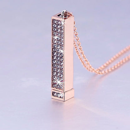 Personalized Name I LOVE YOU LETTER Telescopic Cylindrical Pendant Necklace